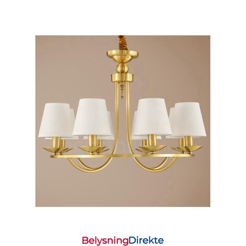 Rustikk Integrert Metall-Kobberlysekrone I Messing Med 8 Lys