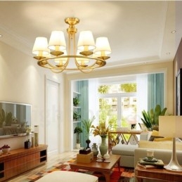 Rustikk Integrert Metall-Kobberlysekrone I Messing Med 8 Lys