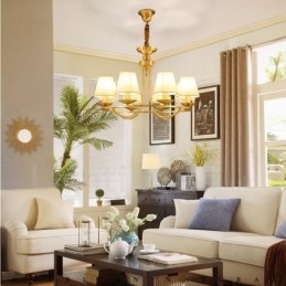 Rustikk Integrert Metall-Kobberlysekrone I Messing Med 8 Lys