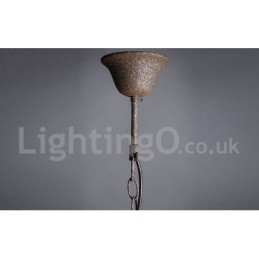 Diameter 60 Cm 80 Cm Vintage Krystallmaling Metalllysekrone Rustfarget Anhengslampe