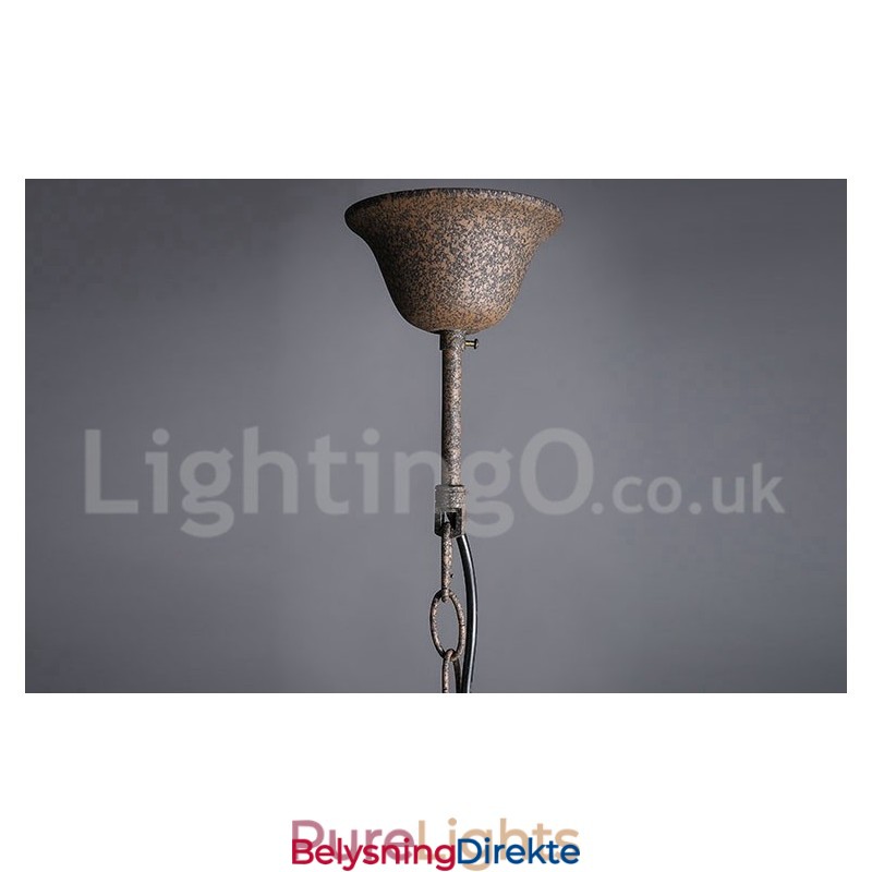 Diameter 60 Cm 80 Cm Vintage Krystallmaling Metalllysekrone Rustfarget Anhengslampe