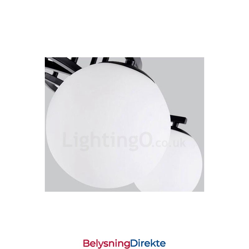 Rustikk Integrert Lysekrone Med 3 Lys Og Glassskjerm