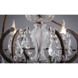 Diameter 60 Cm 80 Cm Vintage Krystallmaling Metalllysekrone Rustfarget Anhengslampe