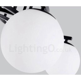 Rustikk Integrert Lysekrone Med 7 Lys Og Glassskjerm I Lodgestil