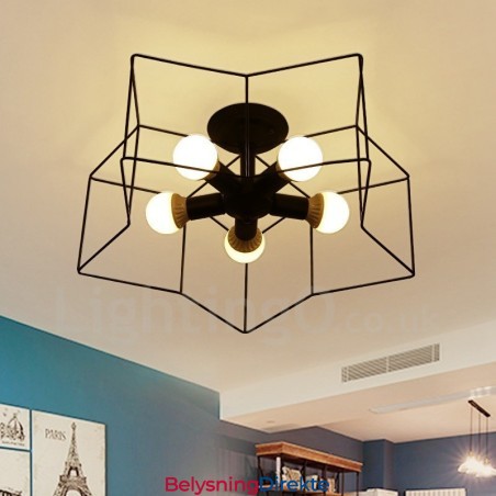 Integrert Lysekrone I Rustikk Stil Med 5 Lys