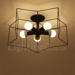 Integrert Lysekrone I Rustikk Stil Med 5 Lys