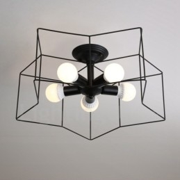 Integrert Lysekrone I Rustikk Stil Med 5 Lys