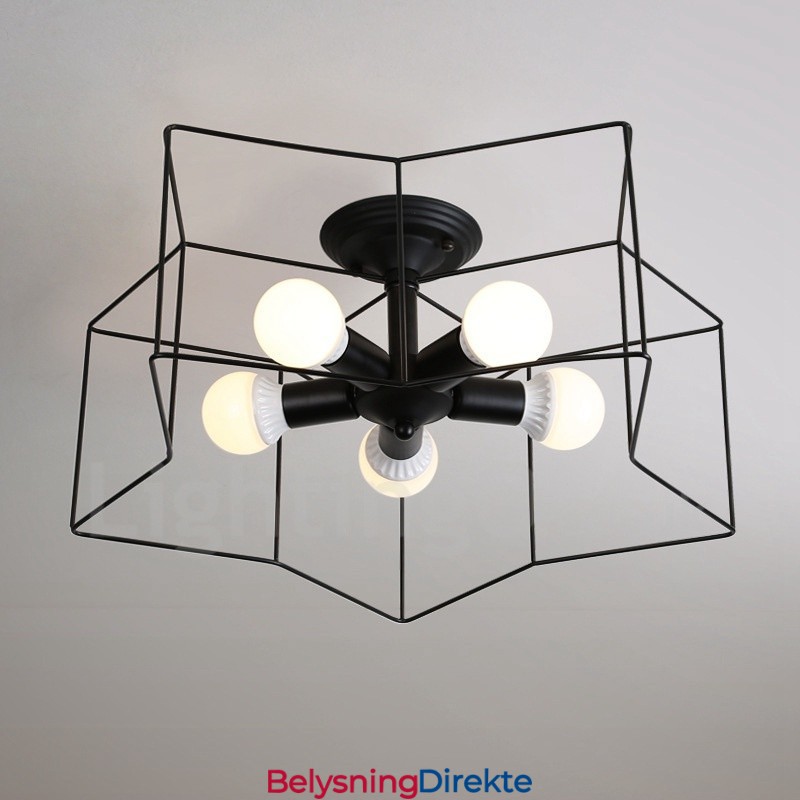 Integrert Lysekrone I Rustikk Stil Med 5 Lys