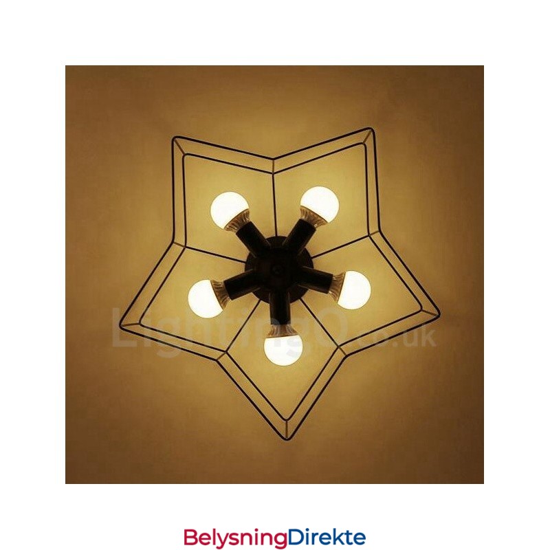 Integrert Lysekrone I Rustikk Stil Med 5 Lys