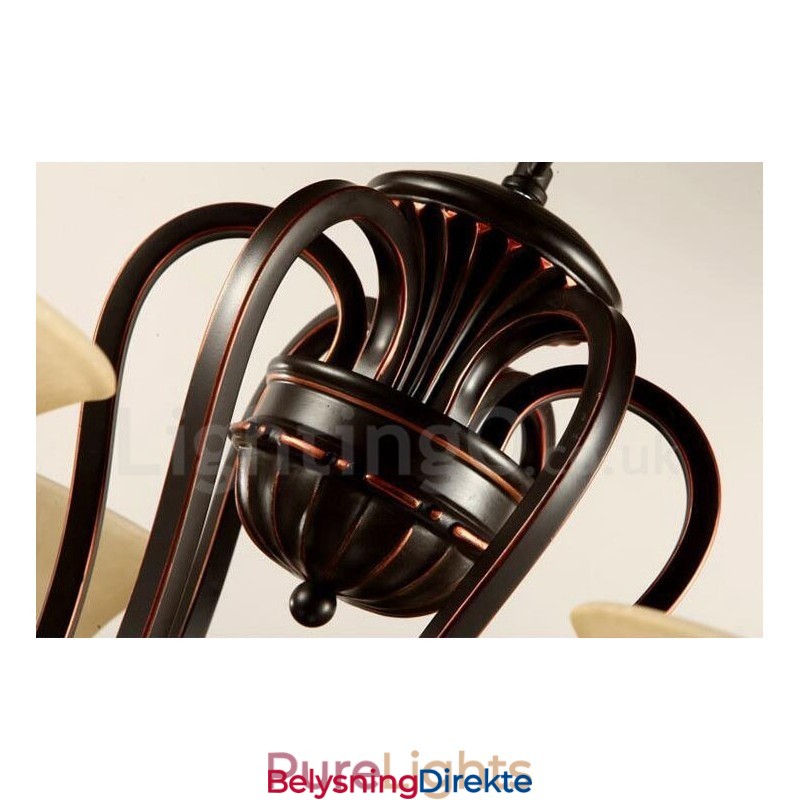 3-Lyss Rustik Lodge Integrert Metalllysekrone