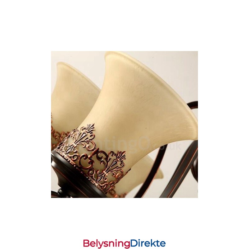 Integrert Metalllysekrone I Rustikk Lodgestil Med 5 Lys