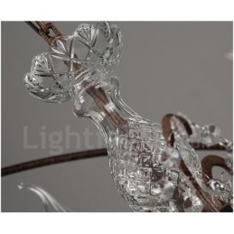 Diameter 60 Cm 80 Cm Vintage Krystallmaling Metalllysekrone Rustfarget Anhengslampe