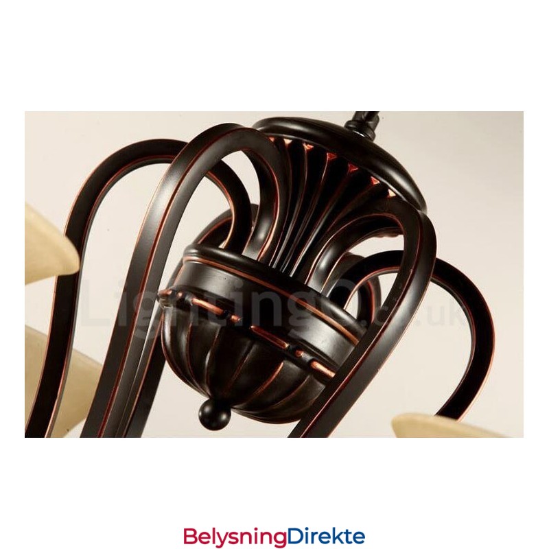 Integrert Metalllysekrone I Rustikk Lodgestil Med 5 Lys