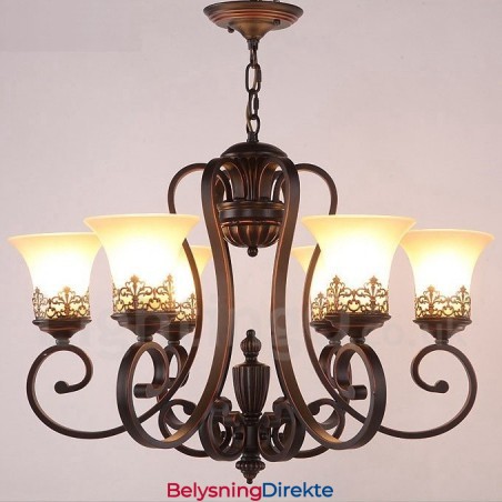Integrert Metalllysekrone I Rustikk Lodge Med 6 Lys