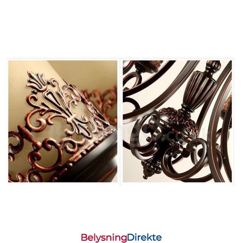 Integrert Metalllysekrone I Rustikk Lodge Med 6 Lys