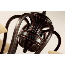 Integrert Metalllysekrone I Rustikk Lodge Med 6 Lys