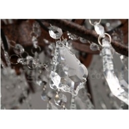 Diameter 60 Cm 80 Cm Vintage Krystallmaling Metalllysekrone Rustfarget Anhengslampe