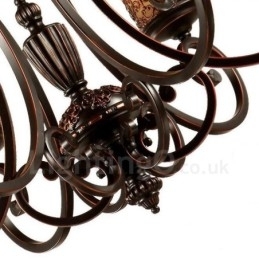 8-Lyss Rustik Lodge Integrert Metalllysekrone