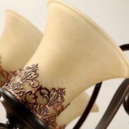 12-Lyss Rustik Lodge Integrert Metalllysekrone