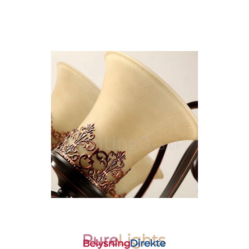 12-Lyss Rustik Lodge Integrert Metalllysekrone