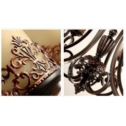 12-Lyss Rustik Lodge Integrert Metalllysekrone