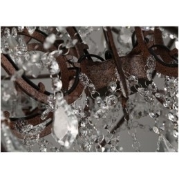 Diameter 60 Cm 80 Cm Vintage Krystallmaling Metalllysekrone Rustfarget Anhengslampe