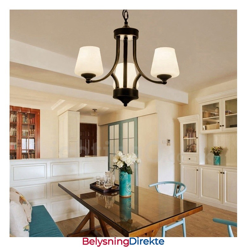 3-Lyss Rustik Lodge Integrert Metalllysekrone