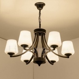 Integrert Metalllysekrone I Rustikk Lodge Med 6 Lys