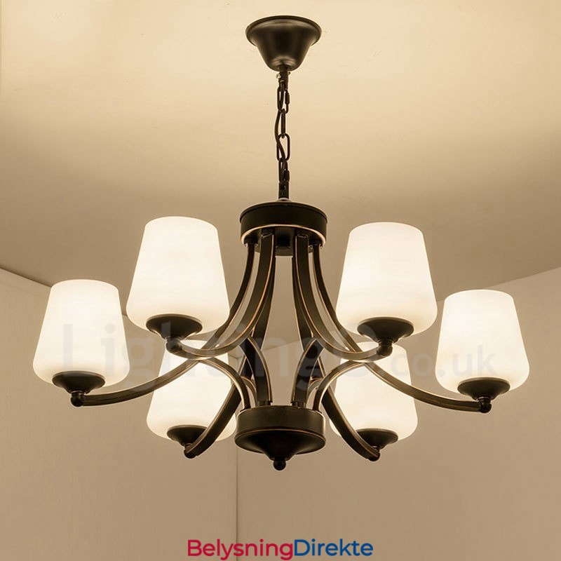 Integrert Metalllysekrone I Rustikk Lodge Med 6 Lys