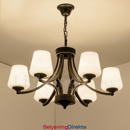 Integrert Metalllysekrone I Rustikk Lodge Med 6 Lys