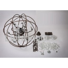 Diameter 60 Cm 80 Cm Vintage Krystallmaling Metalllysekrone Rustfarget Anhengslampe