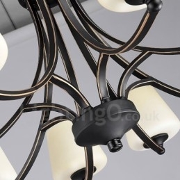 8-Lyss Rustik Lodge Integrert Metalllysekrone