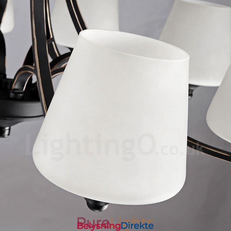 8-Lyss Rustik Lodge Integrert Metalllysekrone