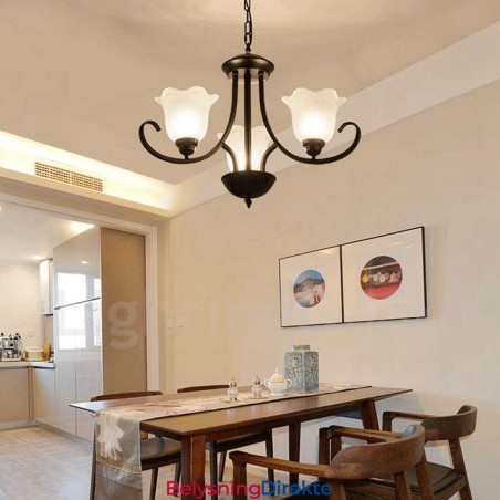 3-Lyss Rustik Lodge Integrert Metalllysekrone