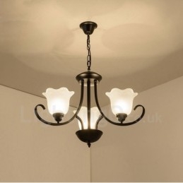 3-Lyss Rustik Lodge Integrert Metalllysekrone