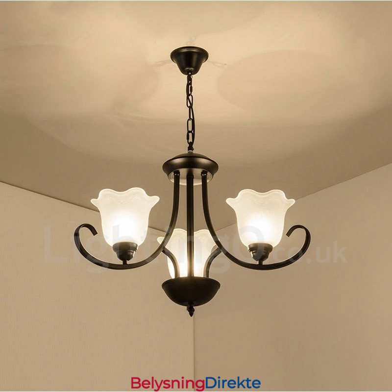 3-Lyss Rustik Lodge Integrert Metalllysekrone