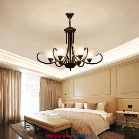 Integrert Metalllysekrone I Rustikk Lodge Med 6 Lys