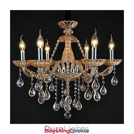 Lysekrone I Krystall, Tradisjonell, Klassisk, Glass, 6 Lys