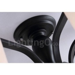 Landlig Integrert Metalllysekrone Med 5 Lys Og Glassskjerm