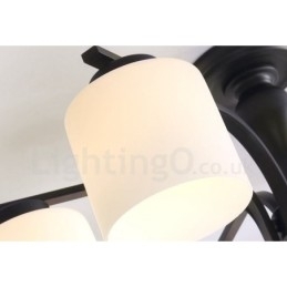 8-Lyss Landlig Integrert Metalllysekrone Med Glassskjerm