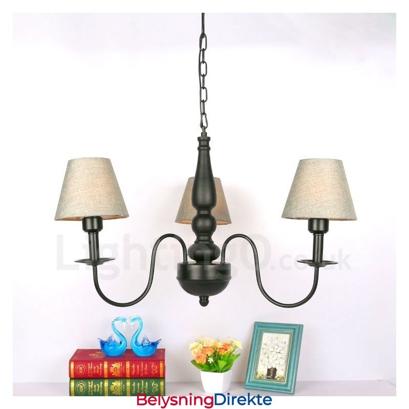 3-Lys Tradisjonell Klassisk Integrert Metalllysekrone