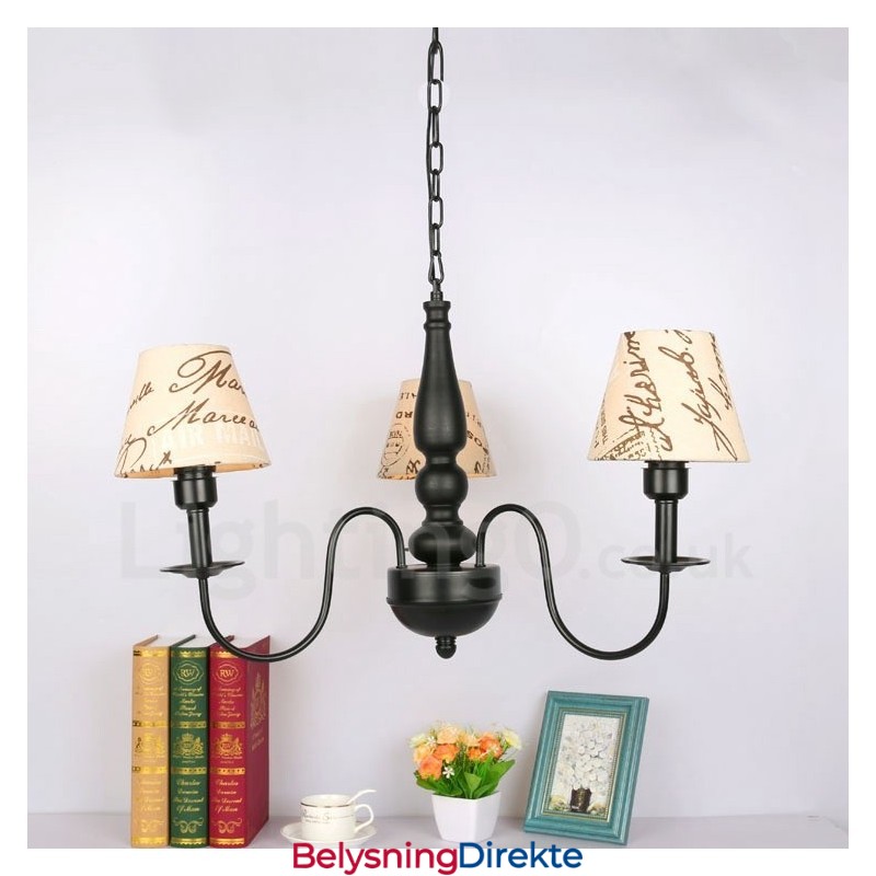 3-Lys Tradisjonell Klassisk Integrert Metalllysekrone