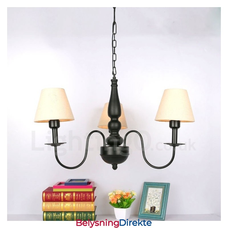 3-Lys Tradisjonell Klassisk Integrert Metalllysekrone