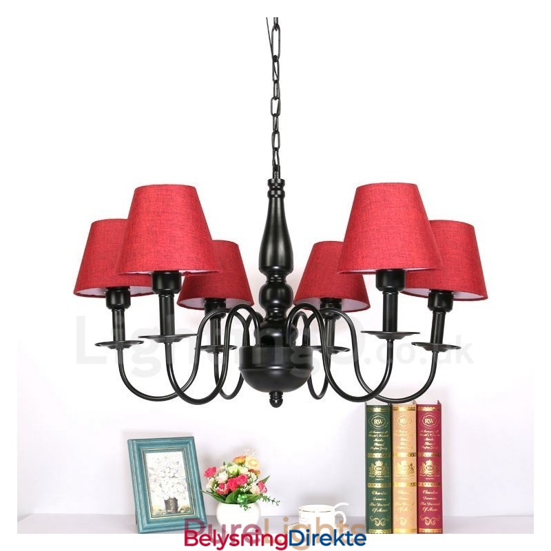 Integrert Metalllysekrone I Middelhavsstil Med 6 Lys