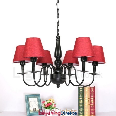 Integrert Metalllysekrone I Middelhavsstil Med 6 Lys