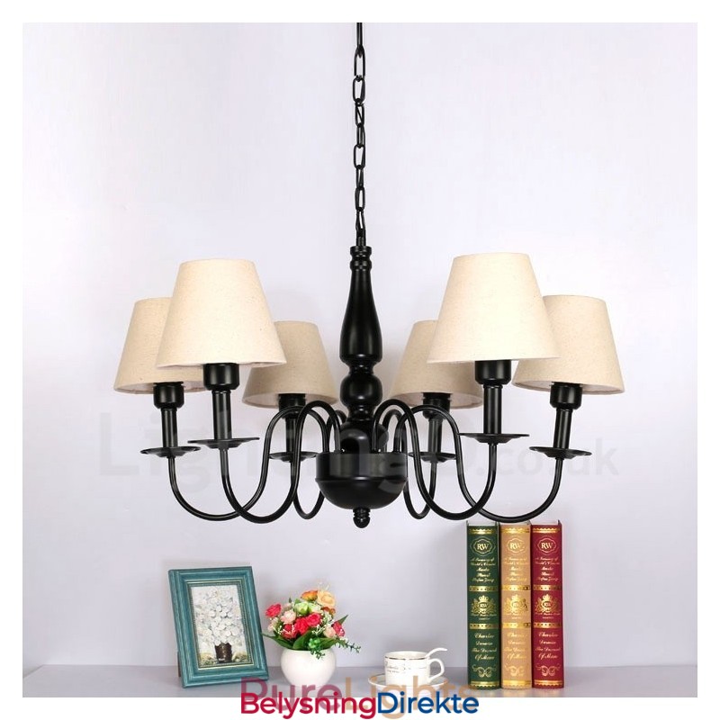 Integrert Metalllysekrone I Middelhavsstil Med 6 Lys