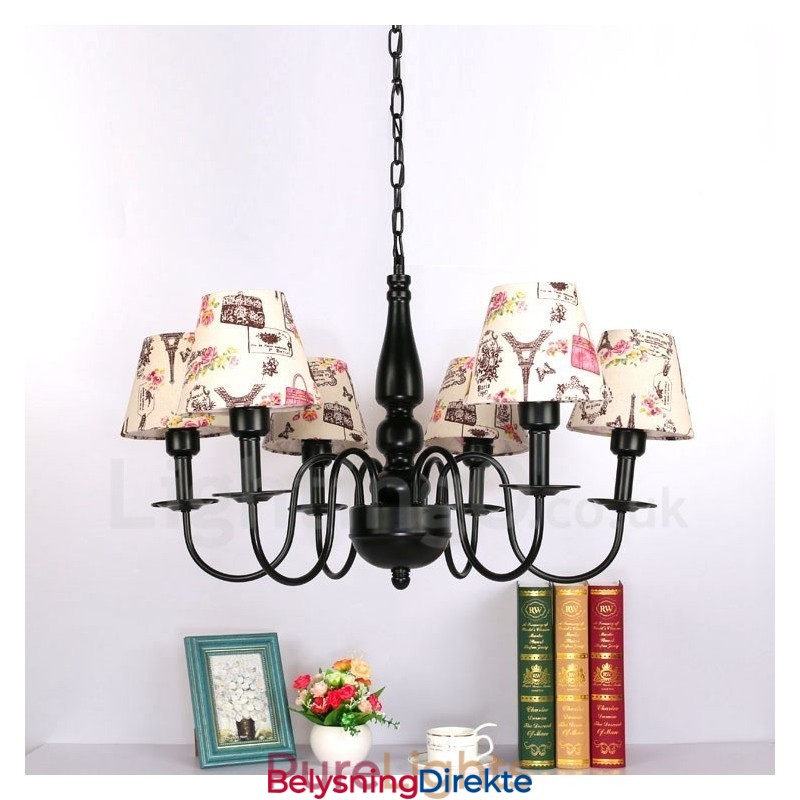 Integrert Metalllysekrone I Middelhavsstil Med 6 Lys