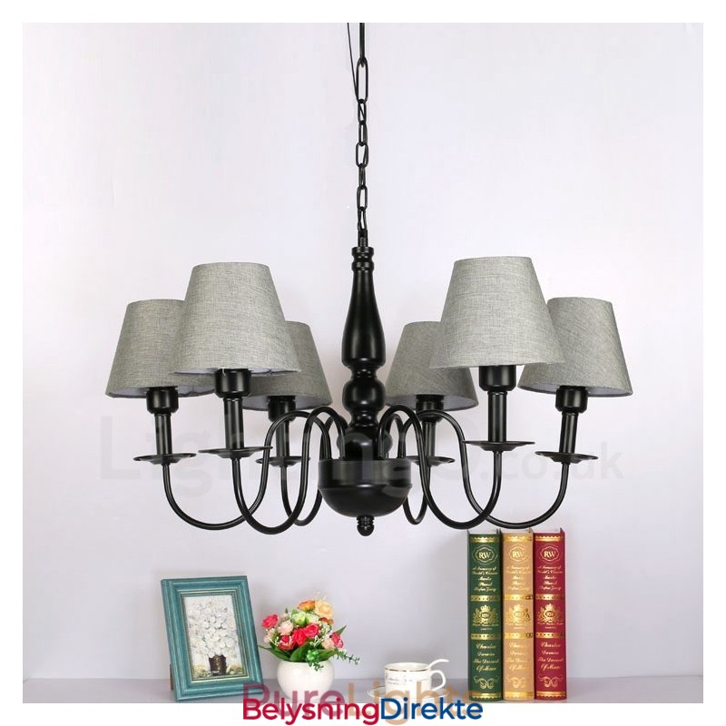 Integrert Metalllysekrone I Middelhavsstil Med 6 Lys