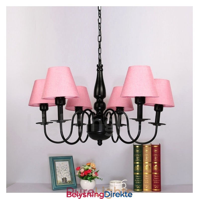 Integrert Metalllysekrone I Middelhavsstil Med 6 Lys