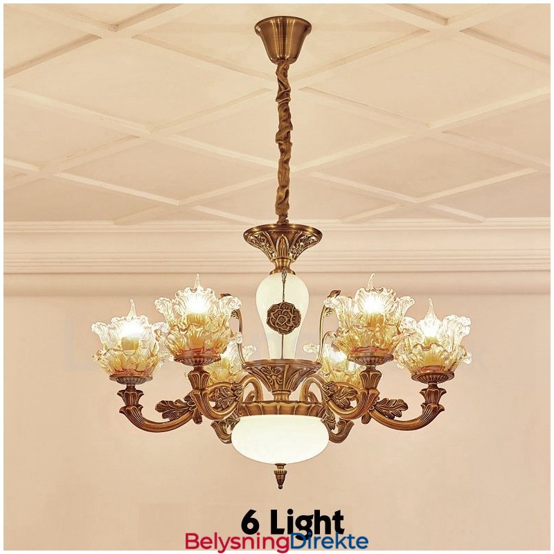 6 Lys Tradisjonell Klassisk Integrert Metalllysekrone